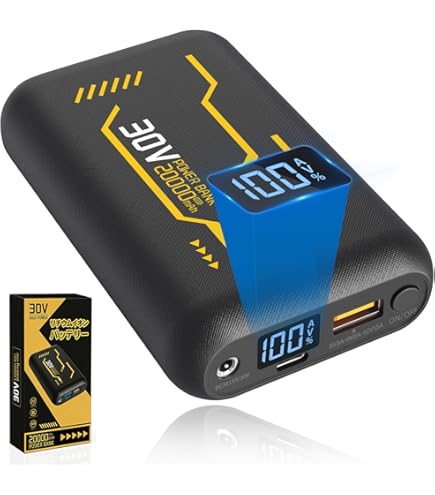 Amazon | 空調作業服用 バッテリー 40V超高出力 30000mAh モバイル